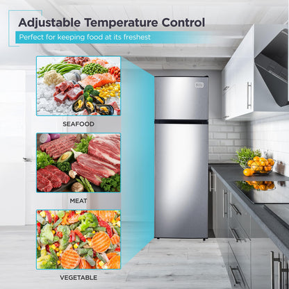 BLACK+DECKER 16.4 Cu. Ft. Top Mount Refrigerator with Freezer, 2 Door Refrigerator with Top Freezer and Separate Temperature Controls, Auto Defrost, BR1640KW, White