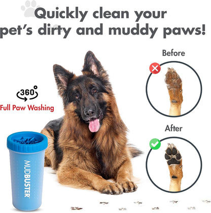 Dexas MudBuster Portable Dog Paw Cleaner - Premium Quality, Blue, Small Size for Pet Supplies and Accessories