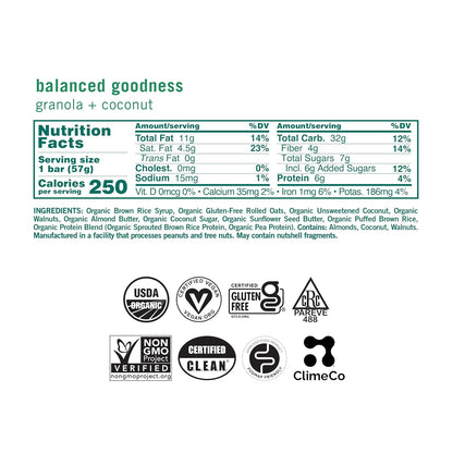 GoMacro MacroBar Organic Vegan Protein Bars - Coconut + Almond Butter + Chocolate Chips (2.3 Ounce Bars, 12 Count)