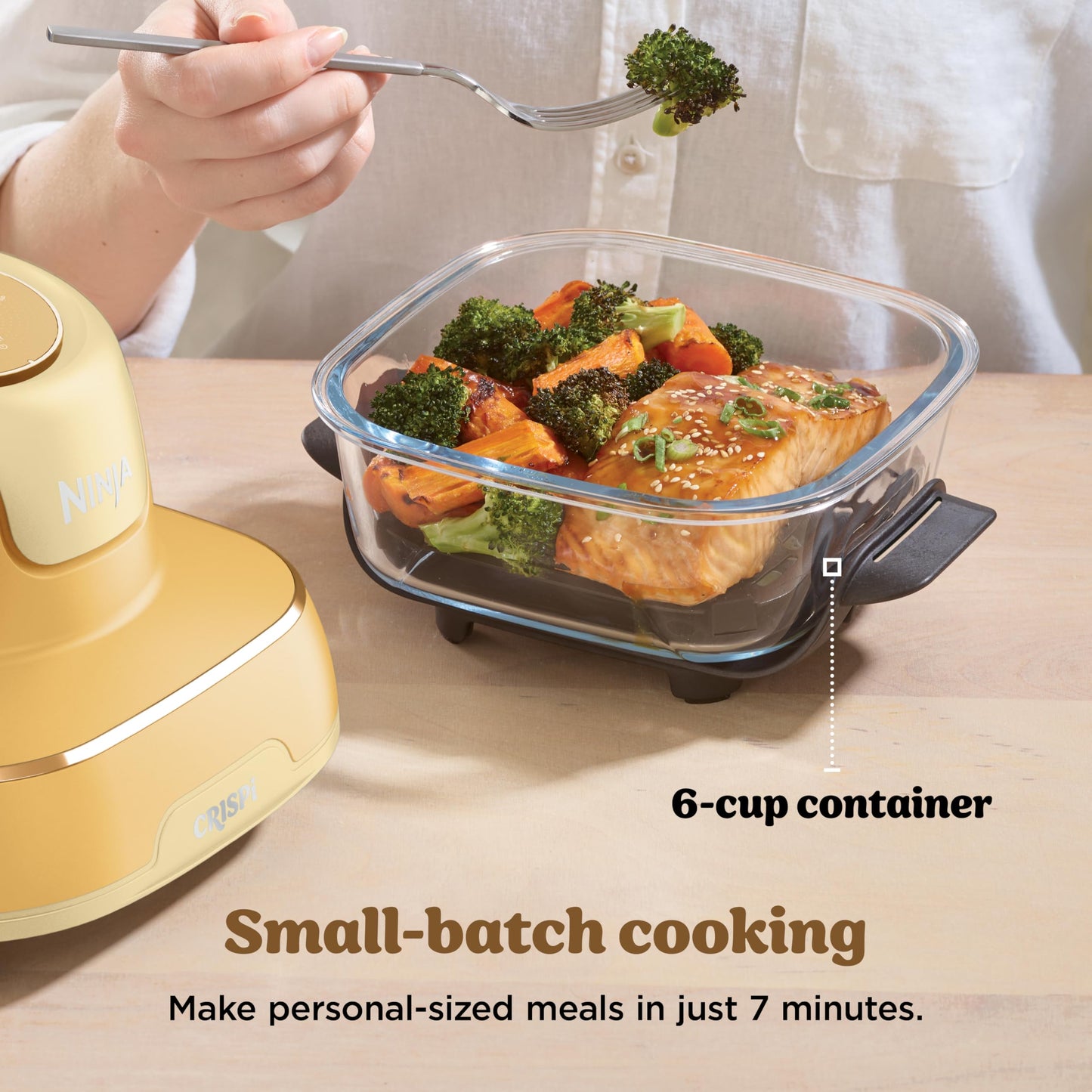 Ninja Crispi 4 in 1 Glass Air Fryer, 450°F, Non Toxic, 4QT and 6 Cup Containers with Lids, Dishwasher Safe, Cyberspace Gray, 1 Count, FN101GY