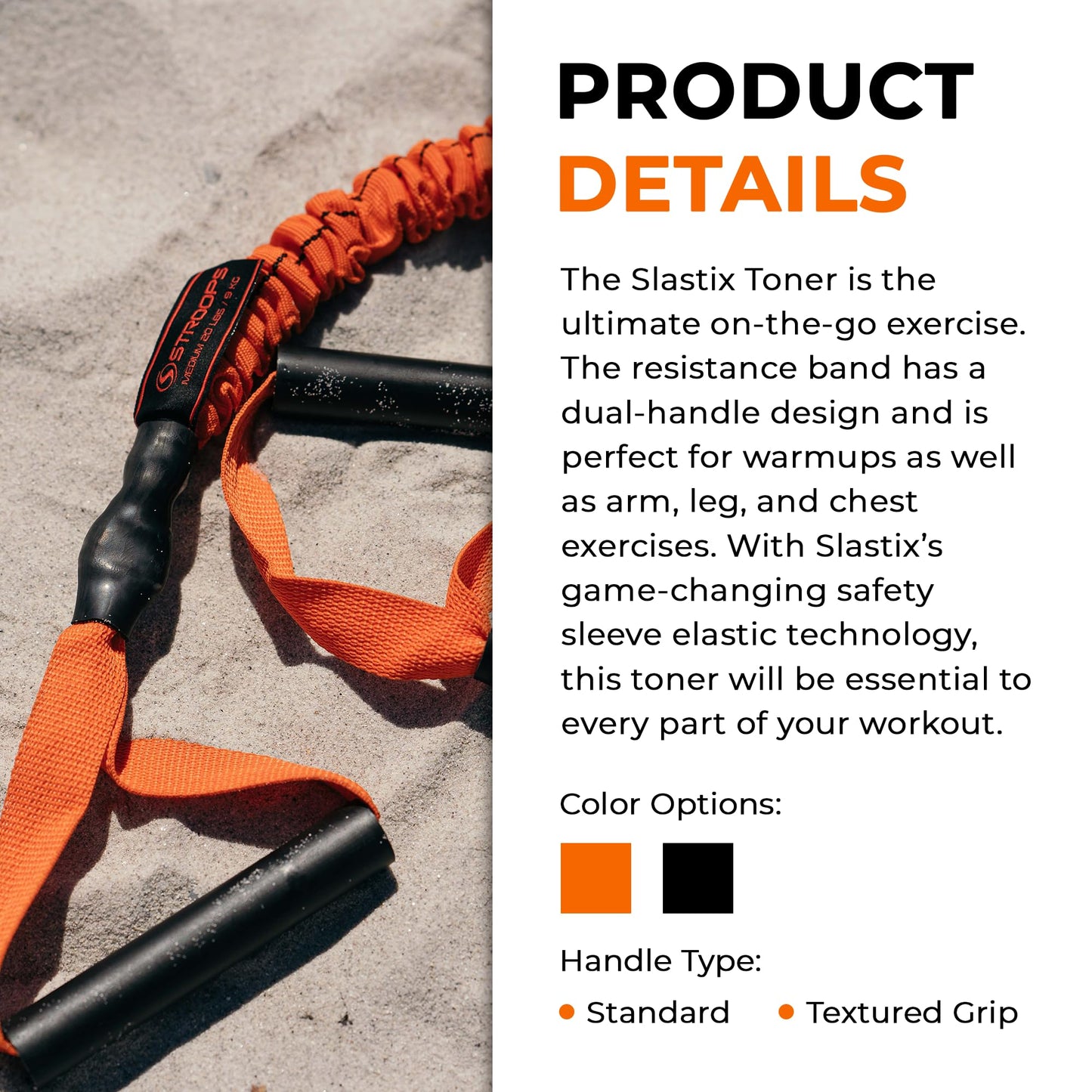 Stroops Slastix Toner Resistance Bands with Handles | Safe Sleeve Exercise Bands for Strength Training, Full Body Workouts, and Home Gym Fitness