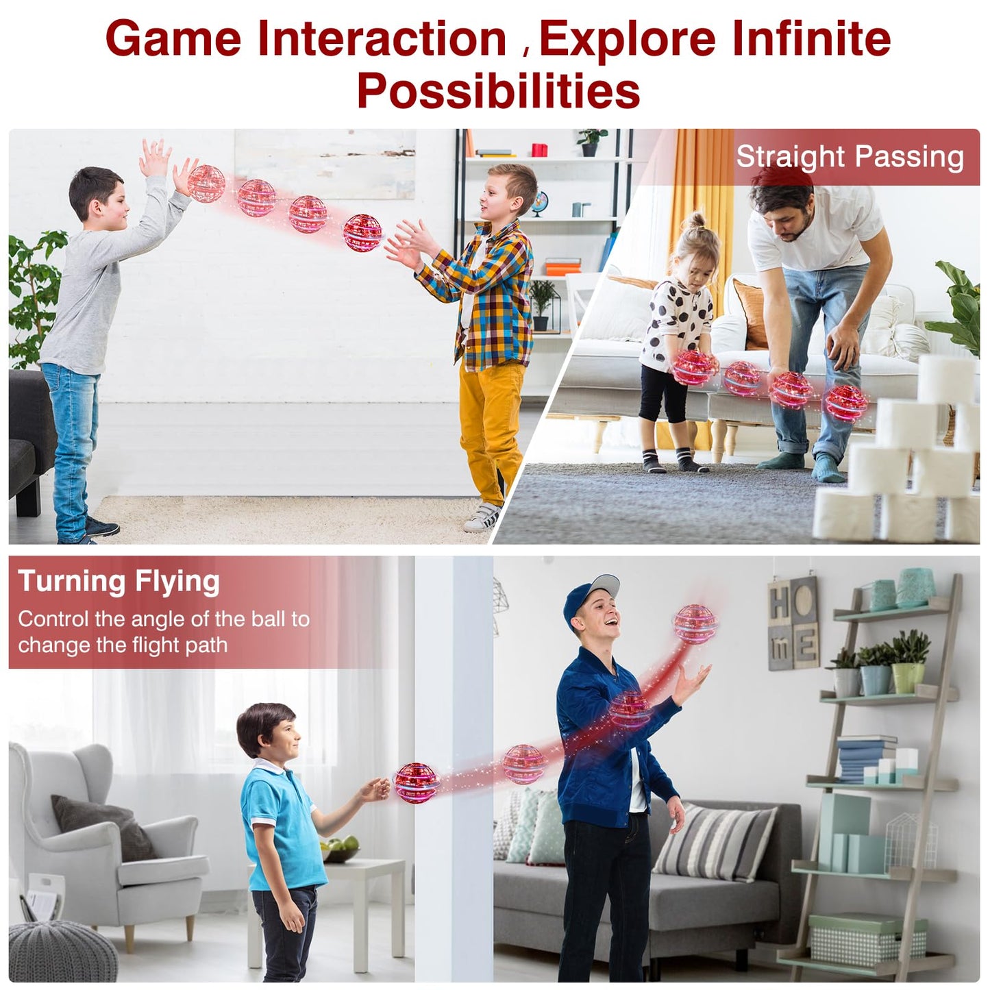 Ciniffo 2026 Upgraded Flying Orb Ball Toy with Dazzling Lights, Magic Hover Spinner, Cool Boomerang Hand Drone, Galaxy Ball Cosmic Globe, Indoor Outdoor Toys Gift for Kids 6 7 8 9 10+ Boys Girls