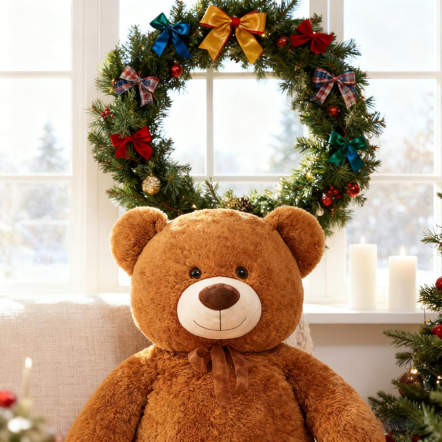 Toys Studio 47 Inch Big Teddy Bear Giant Stuffed Animal for Girls, 4 Feet Large Teddy Bear Baby Shower Party Decorations Kids Women Girlfriend Christmas Valentines Gifts, Light Brown