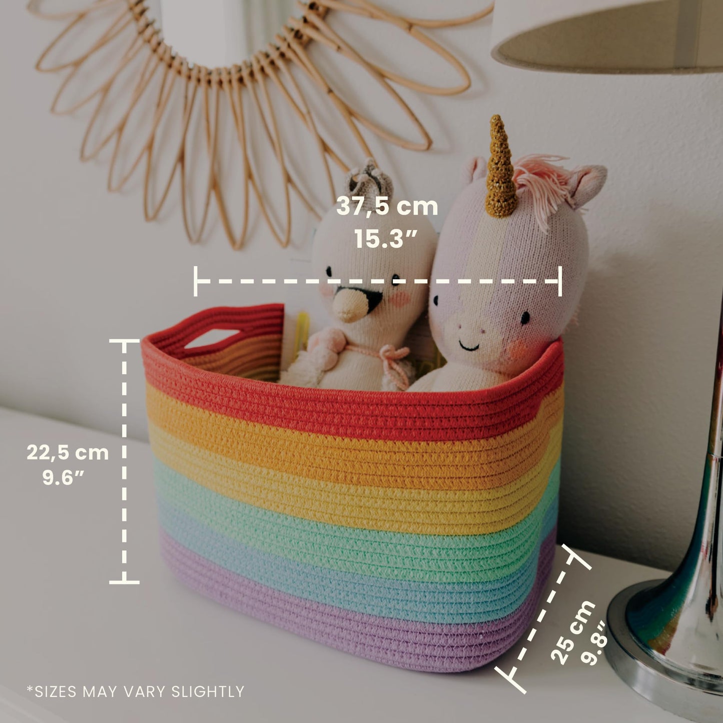 Light Honey Cotton Rope Baskets for Shelves, Set of 3 - 15"×10"×9½" - Woven Storage Baskets for Organizing - Closet, Nursery, Bedroom, Playroom - Toys, Books, Towels, Clothes