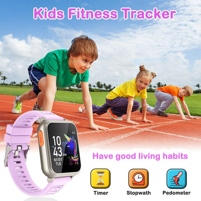Cosjoype Kids Game Smart Watch for Kids with 39 Puzzle Games HD Touch Screen Camera Music Player Pedometer Alarm Clock Calculator Flashlight 12/24hr Kid Watch Gift for 4-12 Year Old Boys Toys for Kid