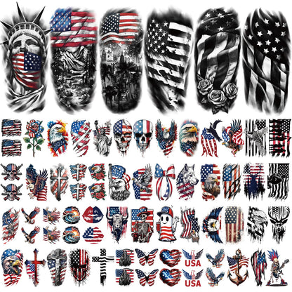 Yazhiji 36 Sheets Temporary Tattoos Stickers, 12 Sheets Fake Body Arm Chest Shoulder Tattoos for Men or Women with 24 PCS Tiny Black Tattoos