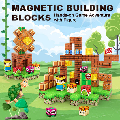 Soyee Magnetic Blocks Building Toys - Build Mine Magnet World Set Toddler Kids Sensory Toys for Boys & Girls Ages 3-5 5-7 8-12, 1'' Magnetic Cubes Game for Boys