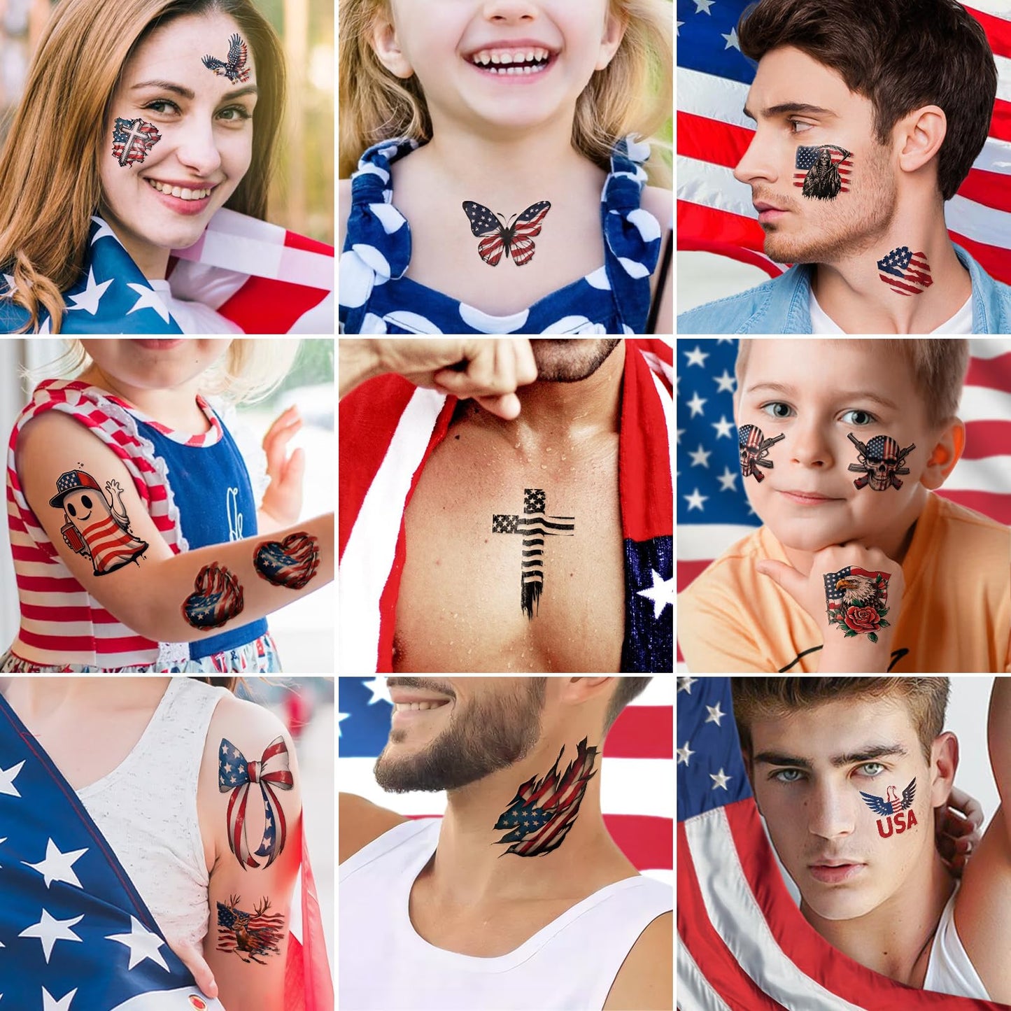 Yazhiji 36 Sheets Temporary Tattoos Stickers, 12 Sheets Fake Body Arm Chest Shoulder Tattoos for Men or Women with 24 PCS Tiny Black Tattoos
