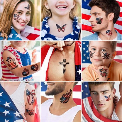 Yazhiji 36 Sheets Temporary Tattoos Stickers, 12 Sheets Fake Body Arm Chest Shoulder Tattoos for Men or Women with 24 PCS Tiny Black Tattoos