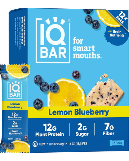 IQBAR Clean Plant Protein Bars, Almond Butter Chip 12-Count | Protein Snack | High Fiber, High Protein, Low Sugar, Clean Label Project Certified | Gluten Free, Dairy Free, Vegan, Keto, Soy Free