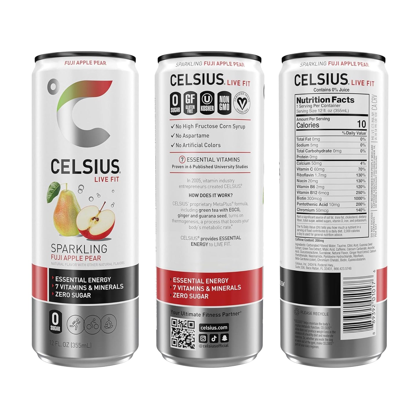 CELSIUS Sparkling Orange, Sugar Free Energy Drink, 12 Fl Oz (Pack of 12)