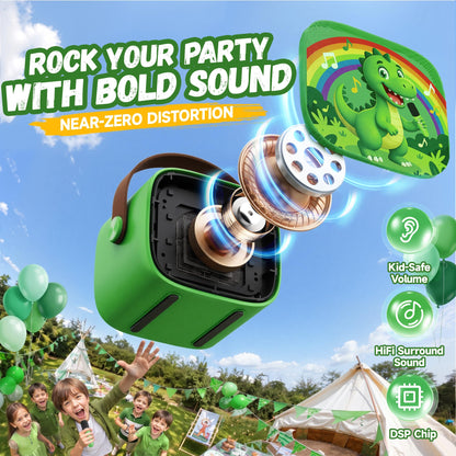 YLL Mini Karaoke Machine for Kids Adults, Portable Bluetooth Speaker with 2 Wireless Microphones, Trendy Birthday Gifts Toys for Girls Ages 3, 4, 5, 6, 7, 8, 9, 10+ Years Old Home Family Party (P-ink)