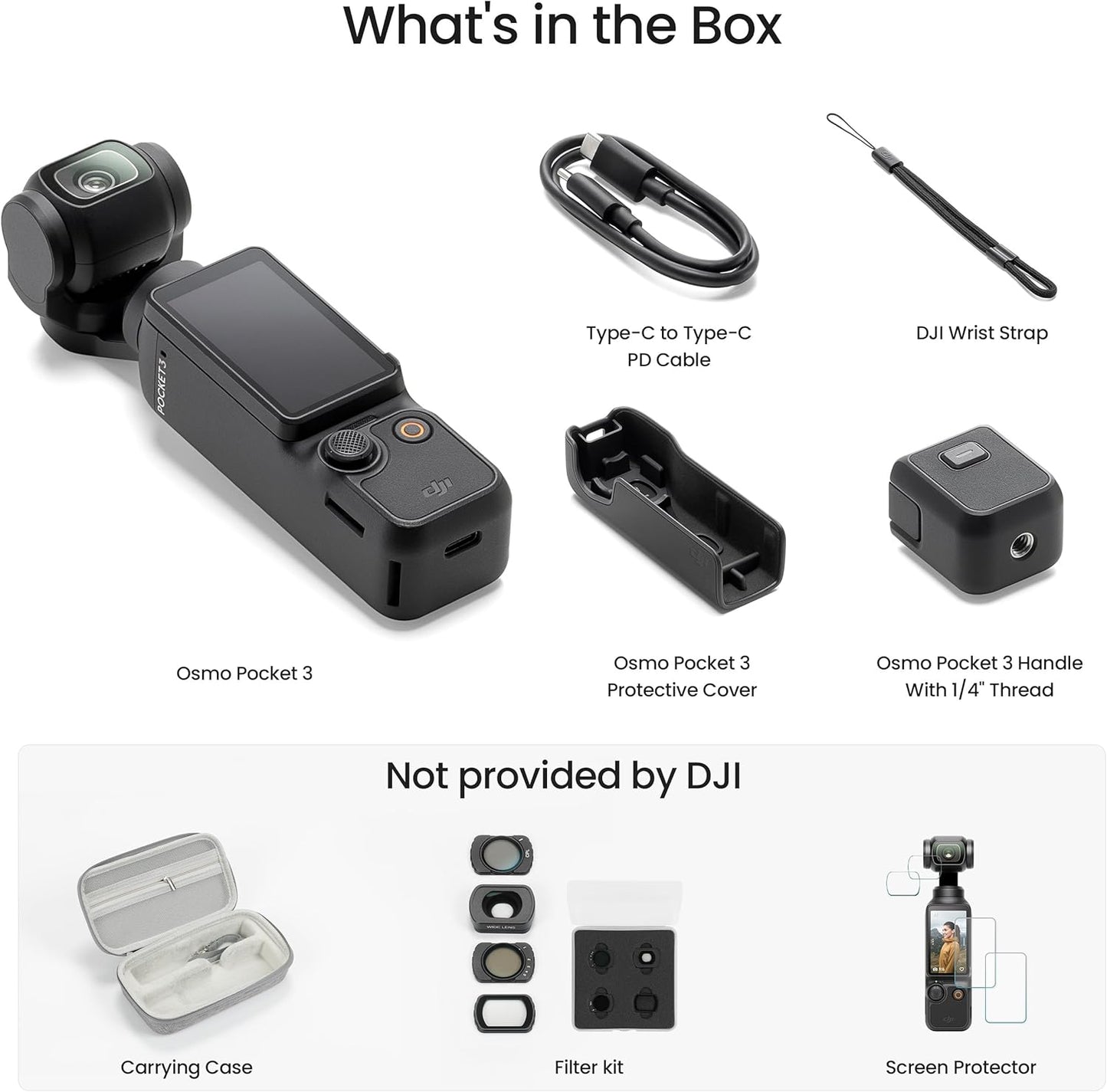 DJI Osmo Pocket 3 Vlog Combo, Vlogging Camera with 1'' CMOS & 4K/120fps for YouTube, Mic Mini Transmitter (Infinity Black)
