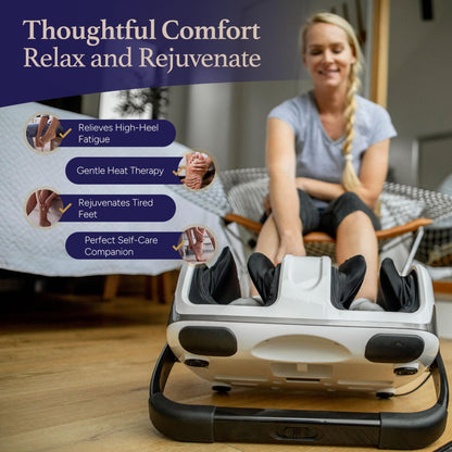Cloud Massage Shiatsu Foot Massager with Heat - Deep Kneading & Compression, Adjustable Intensity, Multi-Mode Leg and Foot Massager with Remote Control, Anti-Slip Base - Standard Size, Black