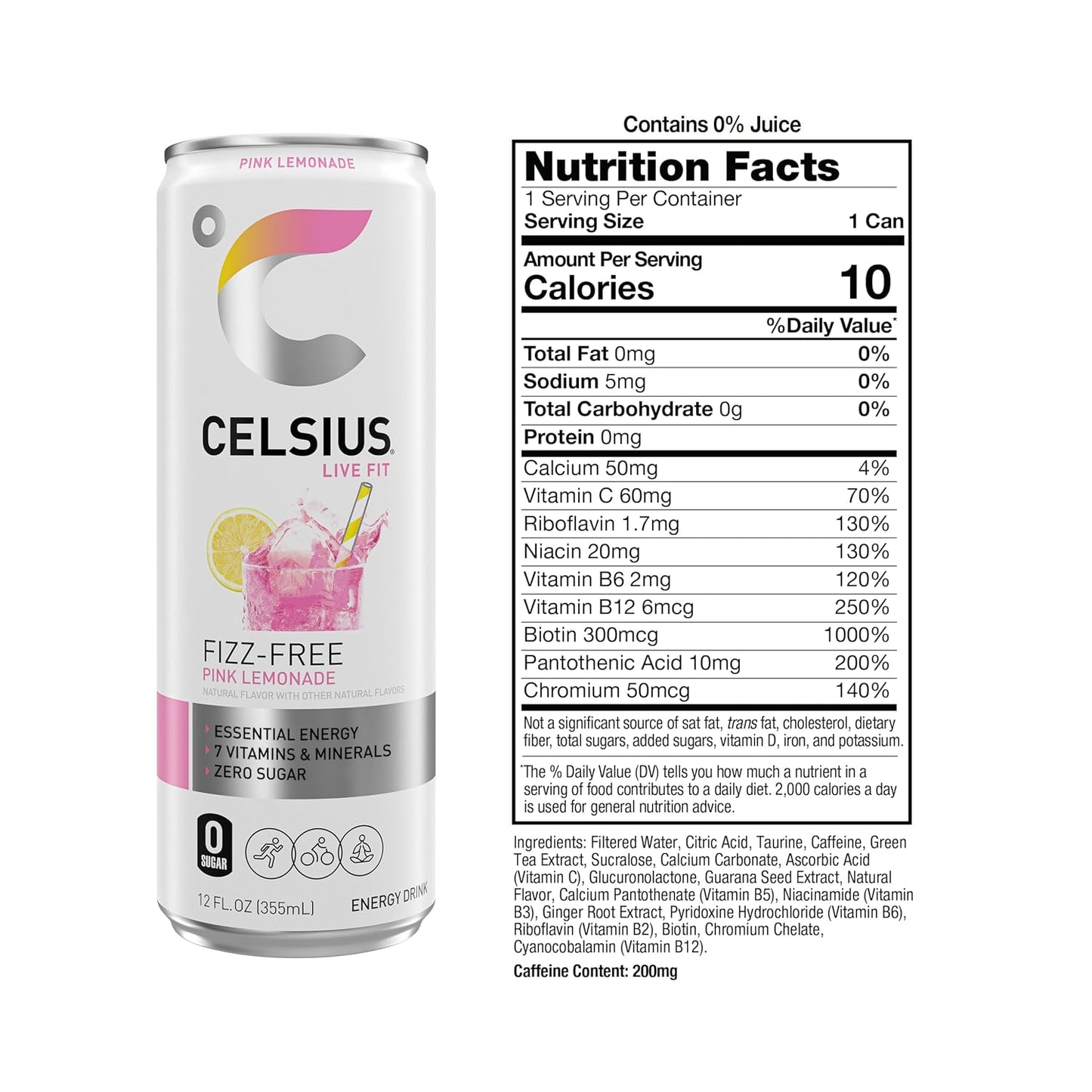 CELSIUS Sparkling Orange, Sugar Free Energy Drink, 12 Fl Oz (Pack of 12)