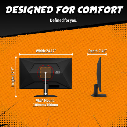 AOC 27 Inch QHD Gaming Monitor 240Hz 0.3ms, Overclock 260Hz, IPS, 2560x1440, G-Sync Compatible, HDR Ready, DisplayPort 1.4 HDMI 2.0, VESA Mount, 3-Year Zero-Bright-Dot, Q27G41ZE