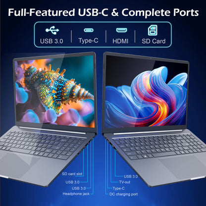 15.6" Yoga 2-in-1 Touchscreen Laptop Computer, AMD A9 Processor up to 3.2GHz, 8GB RAM 256GB SSD, Convertible Notebook with IPS FHD Display, USB-C, WiFi, Win11 Laptop for Work, Study & Home