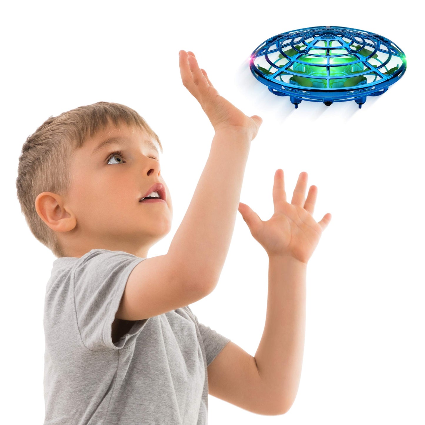 Force1 Scoot Combo Hand Operated Drone for Kids or Adults - Hands Free Motion Sensor Mini Drones, Easy LED Indoor Rechargeable UFO Flying Orb Ball Drone Toys for Boys and Girls (Red/Blue)