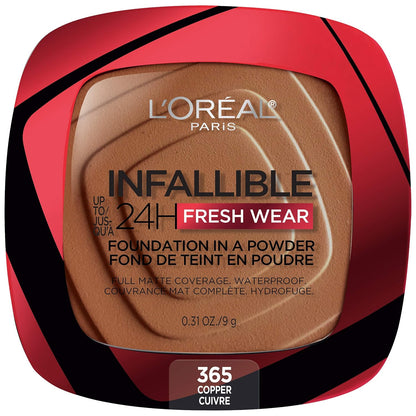 L'Oreal Paris Makeup Infallible Fresh Wear Foundation in a Powder, Up to 24H Wear, Waterproof, Vanilla, 0.31 oz. (Packaging May Vary)