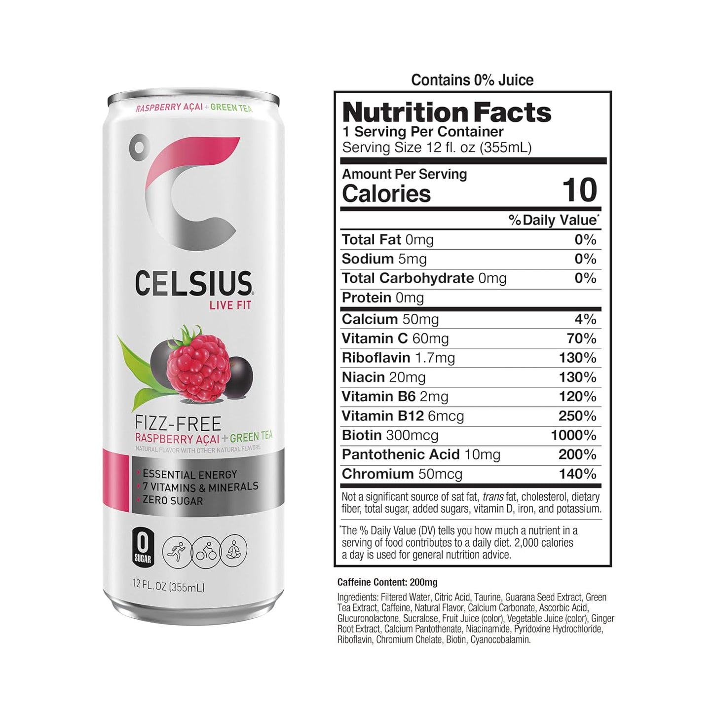 CELSIUS Sparkling Orange, Sugar Free Energy Drink, 12 Fl Oz (Pack of 12)