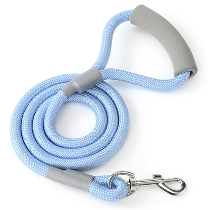 Mile High Life Dog Leash, 5FT x 1/2IN Black, with Padded Handle | Heavy-duty nylon rope leash with soft handle & steel tips. Comfortable grip for daily walks with small to large dogs.