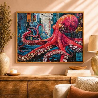 Cross & Glory | Jigsaw Puzzles 1000 Pieces for Adults | Deep Blue Octopus Odyssey | Ocean Octopus Puzzles for Adults | Challenging Brain Teaser Ocean Puzzle | 20 x 27 Inches