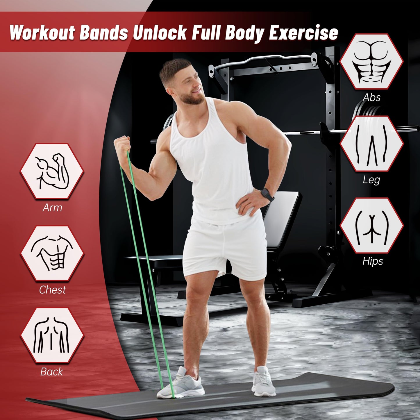 Pull Up Assistance Bands, 5-Level Resistance Bands for Working Out, Pull Up Bands for Men & Women, Exercise Bands for Full-Body Training, Fitness, Physical Therapy, Stretch Workout Bands at Home, Gym