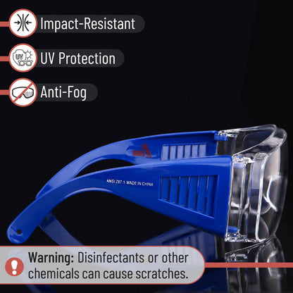 UNCO- Safety Goggles Over Glasses, Protective Goggles, Anti Fog, Work, Safety Glasses Over
