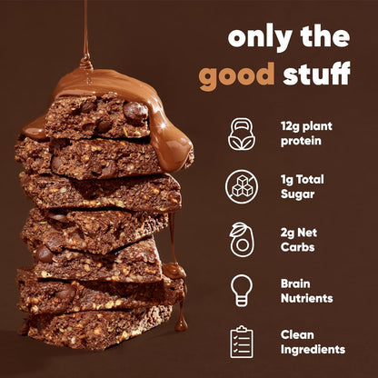 IQBAR Clean Plant Protein Bars, Almond Butter Chip 12-Count | Protein Snack | High Fiber, High Protein, Low Sugar, Clean Label Project Certified | Gluten Free, Dairy Free, Vegan, Keto, Soy Free