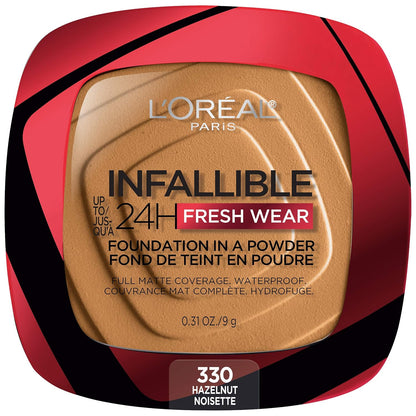 L'Oreal Paris Makeup Infallible Fresh Wear Foundation in a Powder, Up to 24H Wear, Waterproof, Vanilla, 0.31 oz. (Packaging May Vary)