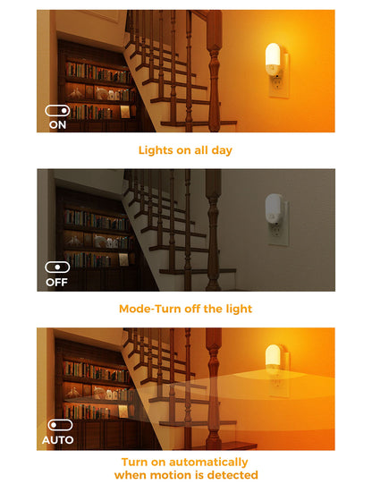L LOHAS LED Motion Sensor Night Light, 2Pack, Motion Activated Night Light, Night Lights Plug into Wall Motion Sensor, 3000K Warm White, Adjustable Brightness 30/60LM, for Kids Adults Bathroom Bedroom