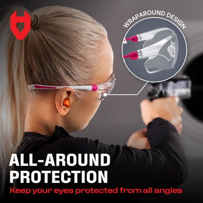 NoCry Clear Safety Glasses for Men and Women with Anti-Fog and Scratch Resistant Wrap Around Lenses, Adjustable Temples and Nose Pads — ANSI Z87 Certified Protective Eyewear with 100% UV Shielding