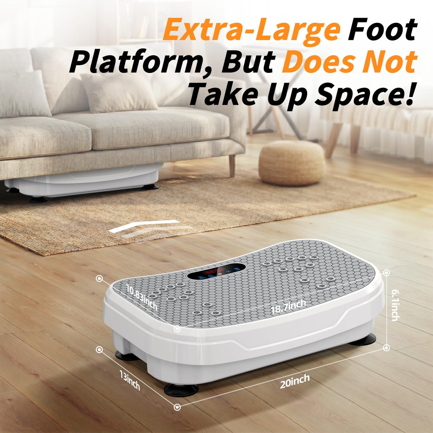 Vibration Plate Exercise Machine for Lymphatic Drainage, Full Body Shake Platform Board for Home Fitness, Fat Burning, 5 Program Modes and 99 Speed Levels