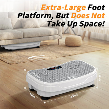 Vibration Plate Exercise Machine for Lymphatic Drainage, Full Body Shake Platform Board for Home Fitness, Fat Burning, 5 Program Modes and 99 Speed Levels