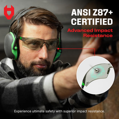 NoCry Clear Safety Glasses for Men and Women with Anti-Fog and Scratch Resistant Wrap Around Lenses, Adjustable Temples and Nose Pads — ANSI Z87 Certified Protective Eyewear with 100% UV Shielding