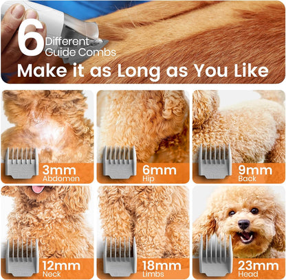 oneisall Dog Grooming Vacuum, Pet Grooming Vacuum with Clipper Nail Grinder, 1.5L Dust Cup Dog deshedding Brush with 7 Tools for Shedding Pet Hair, Home Cleaning(Blue)