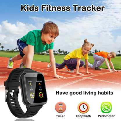 Cosjoype Kids Game Smart Watch for Kids with 39 Puzzle Games HD Touch Screen Camera Music Player Pedometer Alarm Clock Calculator Flashlight 12/24hr Kid Watch Gift for 4-12 Year Old Boys Toys for Kid