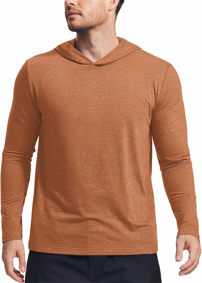 PINSPARK Lightweight Pullover Hoodies for Men Long Sleeve Hoodie for Golf Gym Workout Athletic Sweatshirt