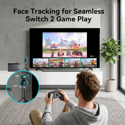 EMEET PIXY Dual-Camera AI-Powered PTZ Camera 4K with Tripod, AI Tracking, PDAF&AI Autofocus 0.2s, 1/2.55'' Sony Sensor, 3 Mics, Presets, 4K Webcam for Streaming, OBS/Twitch/Switch 2 Compatible