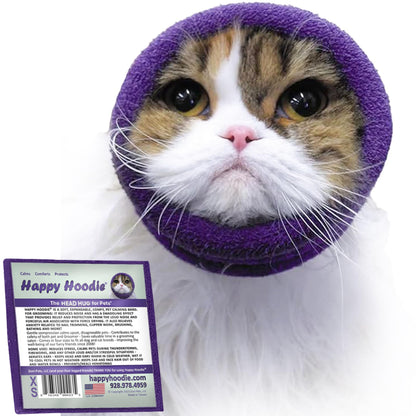 Happy Hoodie The Original Dog & Cat Calming Band - American Brand - Anxiety Relief/Noise Protection - Grooming - Thunder - Fireworks (Large, Black) - Since 2008
