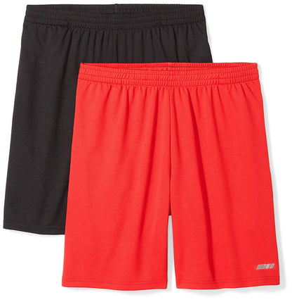 Amazon Essentials Men's Athletic Basketball Gym Shorts, Breathable Moisture Wicking Loose-Fit with Elastic Waist, Pack of 2