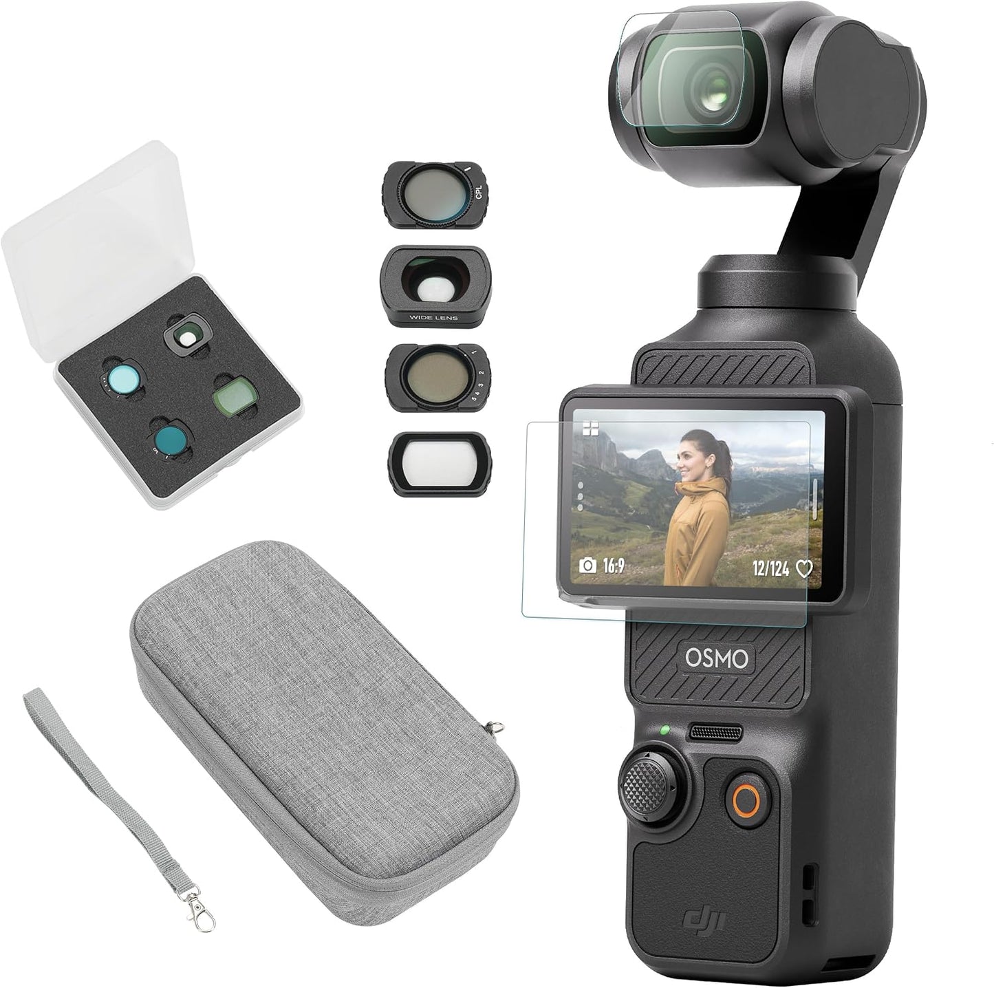 DJI Osmo Pocket 3 Vlog Combo, Vlogging Camera with 1'' CMOS & 4K/120fps for YouTube, Mic Mini Transmitter (Infinity Black)