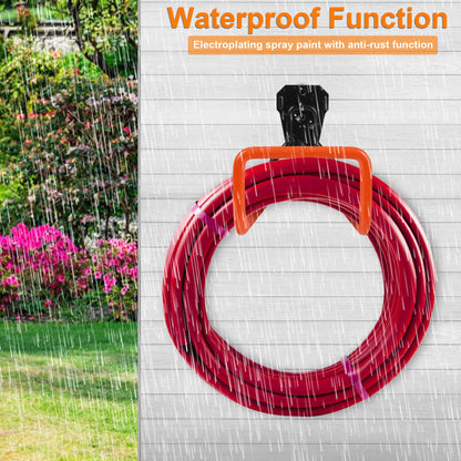 PeoMev Metal Garden Hose Holder - Heavy Duty Hose Hanger Wall Mounted Water Hose Holder for Outside Yard, Sturdy Hose Reel Hose Hooks for Water Hose, Extension Cords