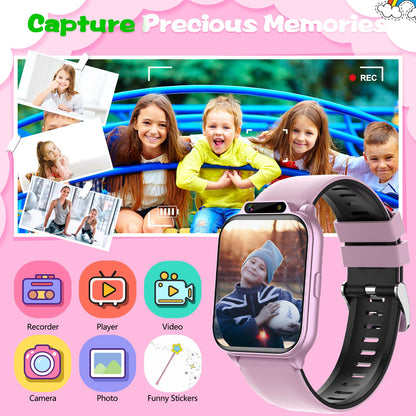 Smart Watch for Kids, 1.85" Fitness Tracker with Heart Rate, Sleep Monitor, IP68 Waterproof Smartwatches with Video Music, Pedometer, Game, NO APP/Phone, Gift for Boys Girls. (Classic, Black)