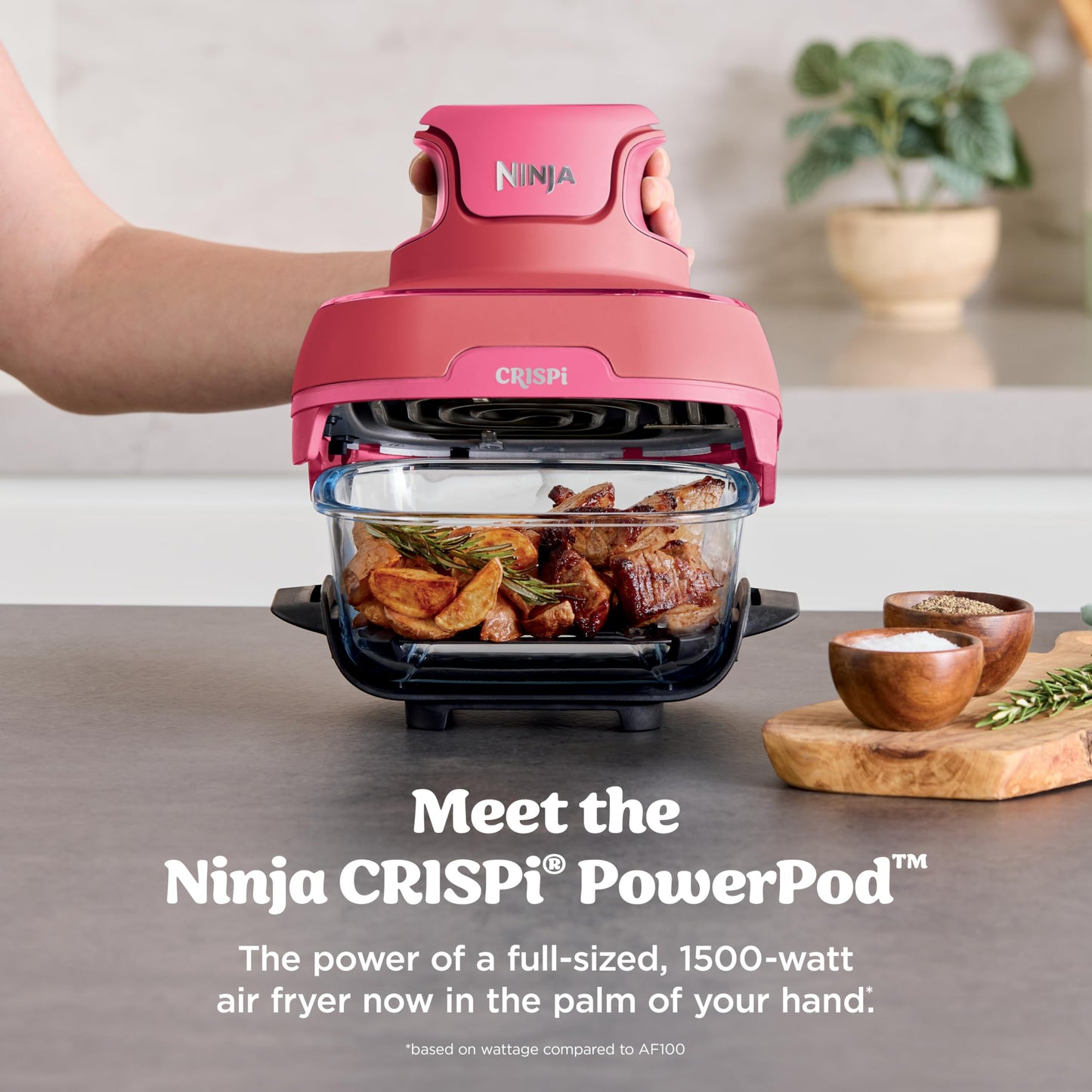 Ninja Crispi 4 in 1 Glass Air Fryer, 450°F, Non Toxic, 4QT and 6 Cup Containers with Lids, Dishwasher Safe, Cyberspace Gray, 1 Count, FN101GY