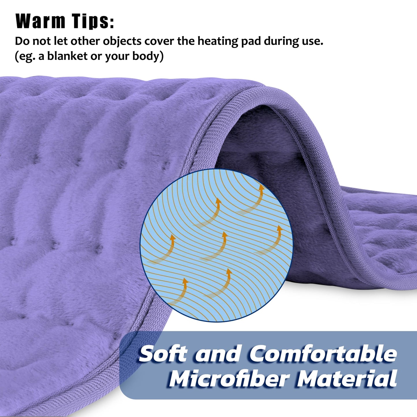 Electric Heating pad with 6 Heat Settings, Auto Shut Off, Dry Electric Heating for Back Neck Knee Arms Legs Shoulder Heat Pads for Christmas Birthday Father Mother's Day (24"X12", Gray Green)