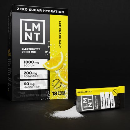 LMNT Zero Sugar Electrolytes - Raw Unflavored Salt | Drink Mix | 30-Count