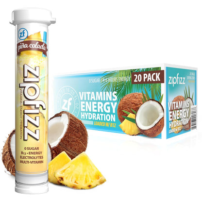 Zipfizz Daily Energy Drink Powder, Blood Orange, 20 Pack | 3-in-1 Sustained Energy, Rapid Hydration, and Essential Vitamins | Sugar-Free | Electrolyte Powder | Contains Vitamin B-12 & Antioxidants
