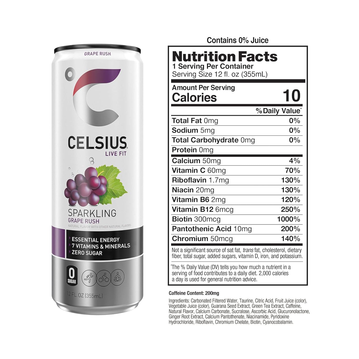 CELSIUS Sparkling Orange, Sugar Free Energy Drink, 12 Fl Oz (Pack of 12)