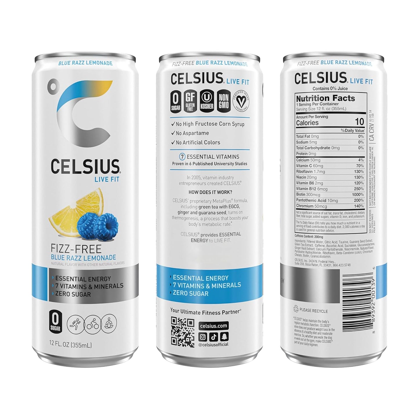 CELSIUS Sparkling Orange, Sugar Free Energy Drink, 12 Fl Oz (Pack of 12)